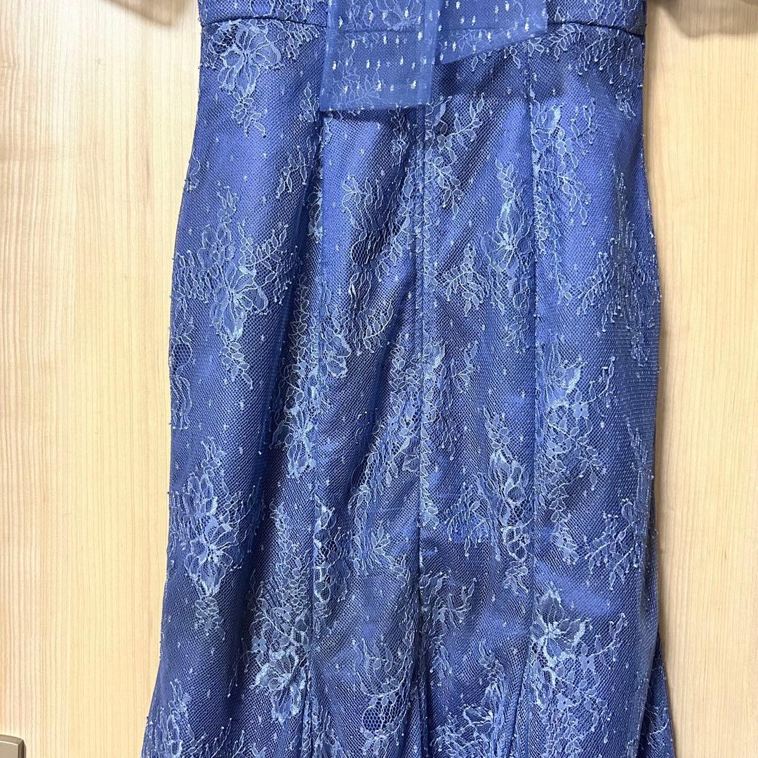 SNIDEL シアーショルダーレースドレス DBLU 0