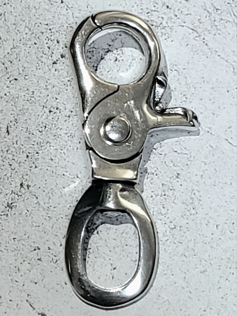 新品未使用 シルバー925 クロス キーホルダー クリップ シャックル付