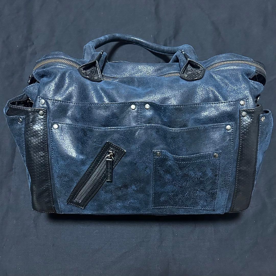 00s Tornado Mart パイソン 型押しレザー ボストンバッグ