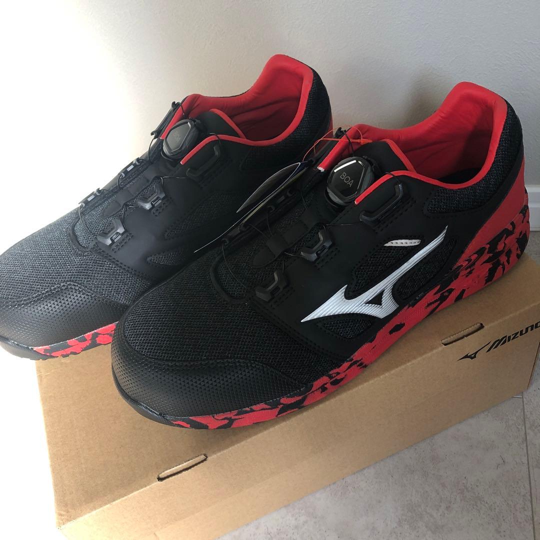 新品未使用　ミズノ　安全靴　オールマイティー　27センチ　黒✖️赤　ブラック