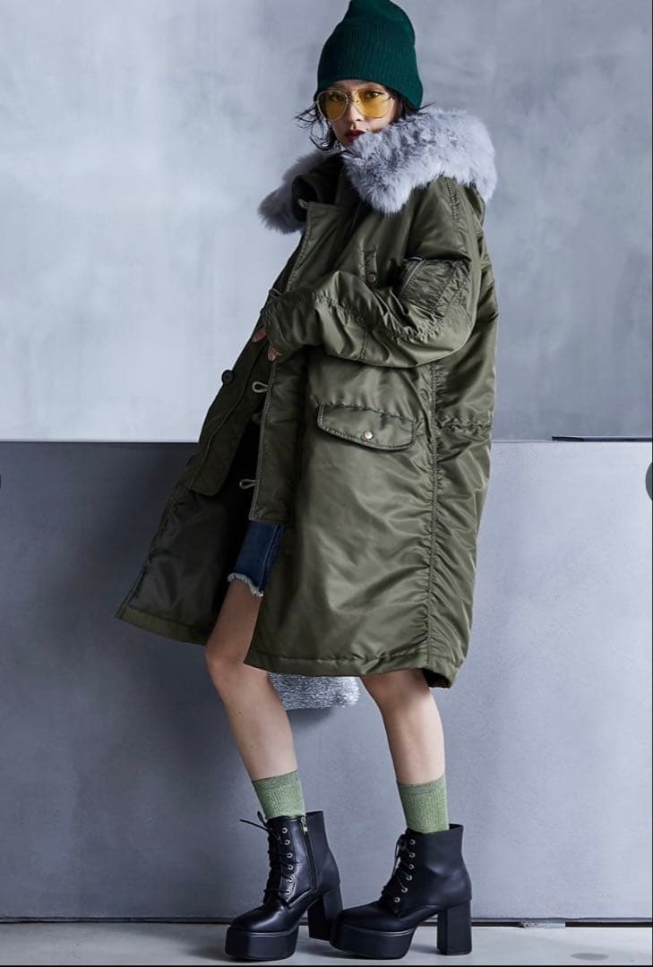 GEVS. カラーフェイクファー付N-3Bブルゾンコート