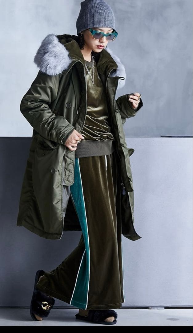 GEVS. カラーフェイクファー付N-3Bブルゾンコート