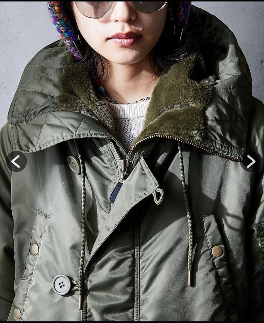 GEVS. カラーフェイクファー付N-3Bブルゾンコート