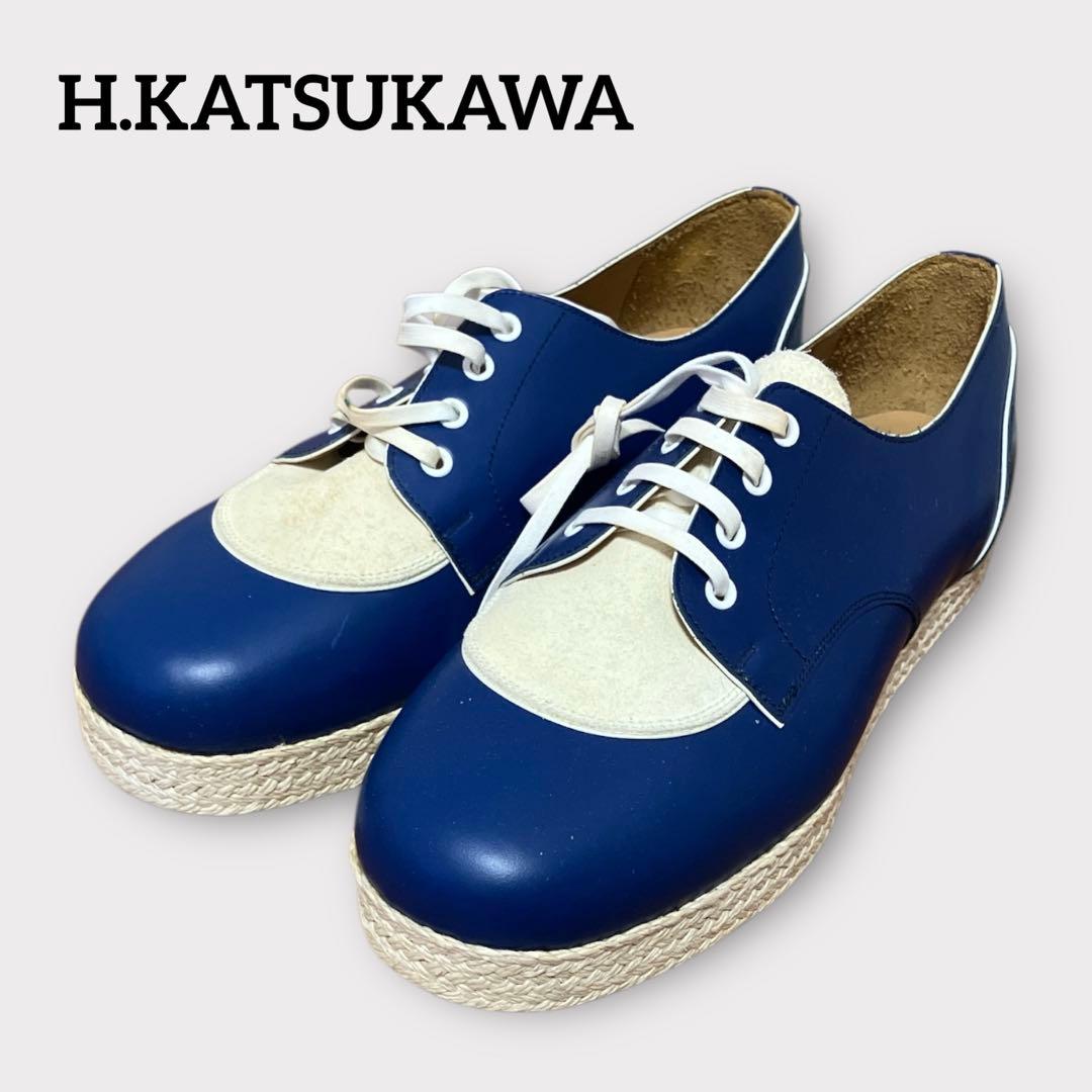 エイチ.カツカワ ドレスシューズ レザー スエード コンビ ビブラムソール