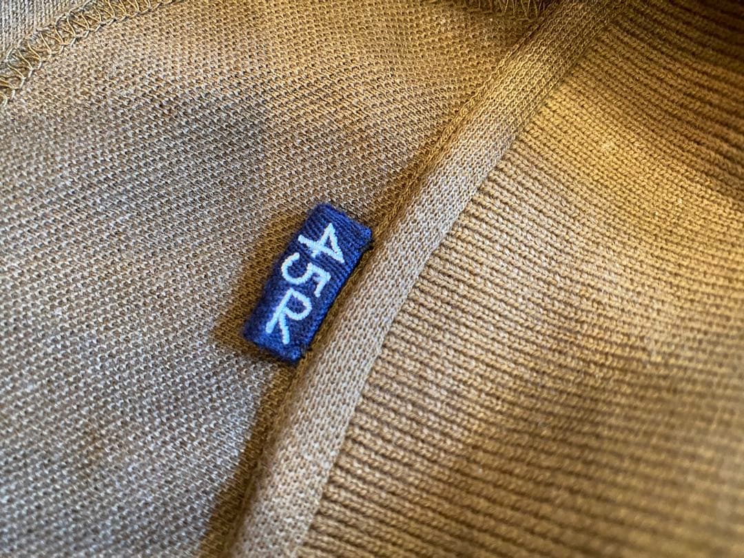 バナベリー 45R ブラウン 7分袖ポロシャツ