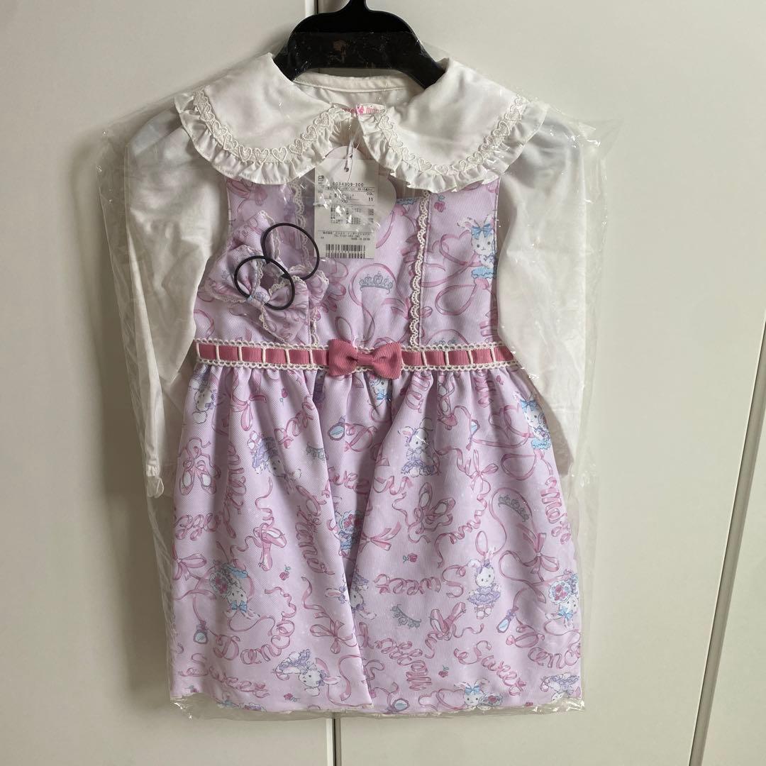 35th 復刻ウサギバレエ柄ジャンパースカート3点セット