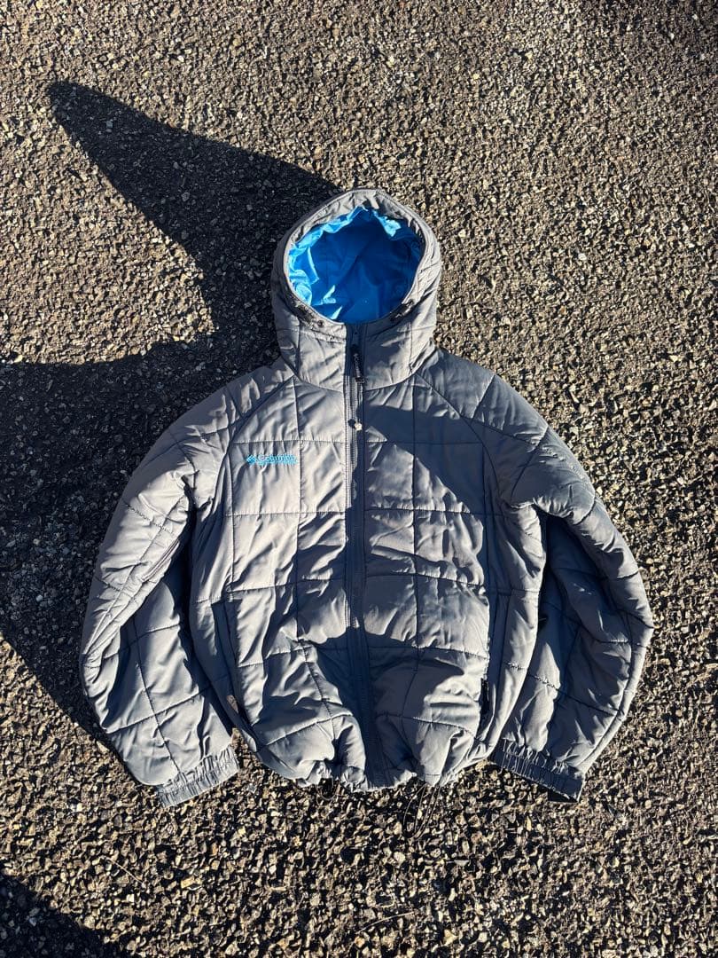 Columbia hooded puffer jacket グレー