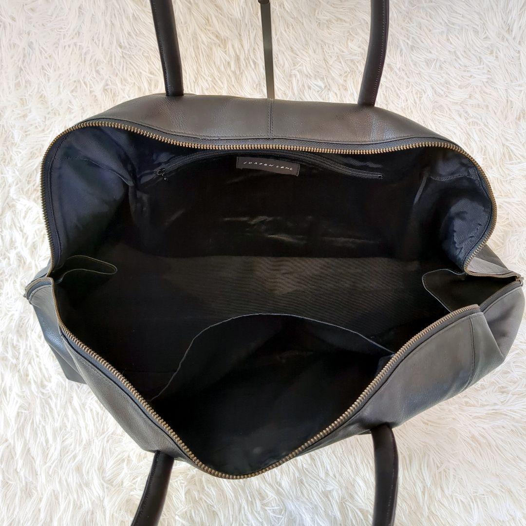 【大容量】JURGEN LEHL ヨーガンレール　レザーボストンバッグ 黒