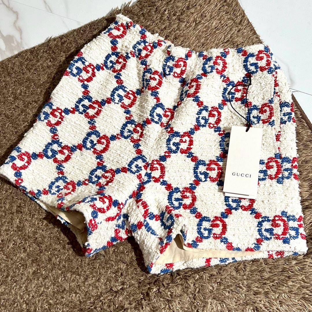 極美品 GUCCI シルヴィGG柄ショートパンツ 現行 42 キュロット19AW