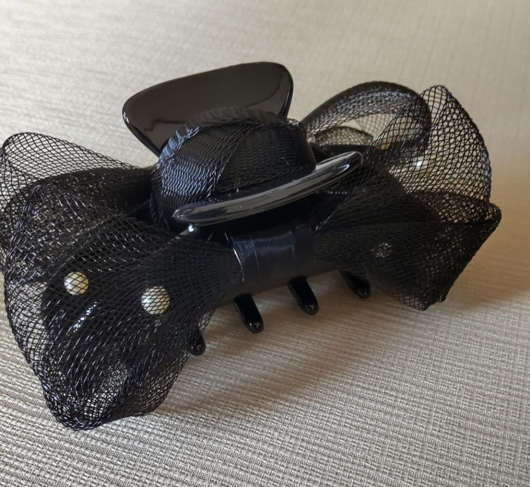 コンプレックスビズ　パールリボンバンズクリップ