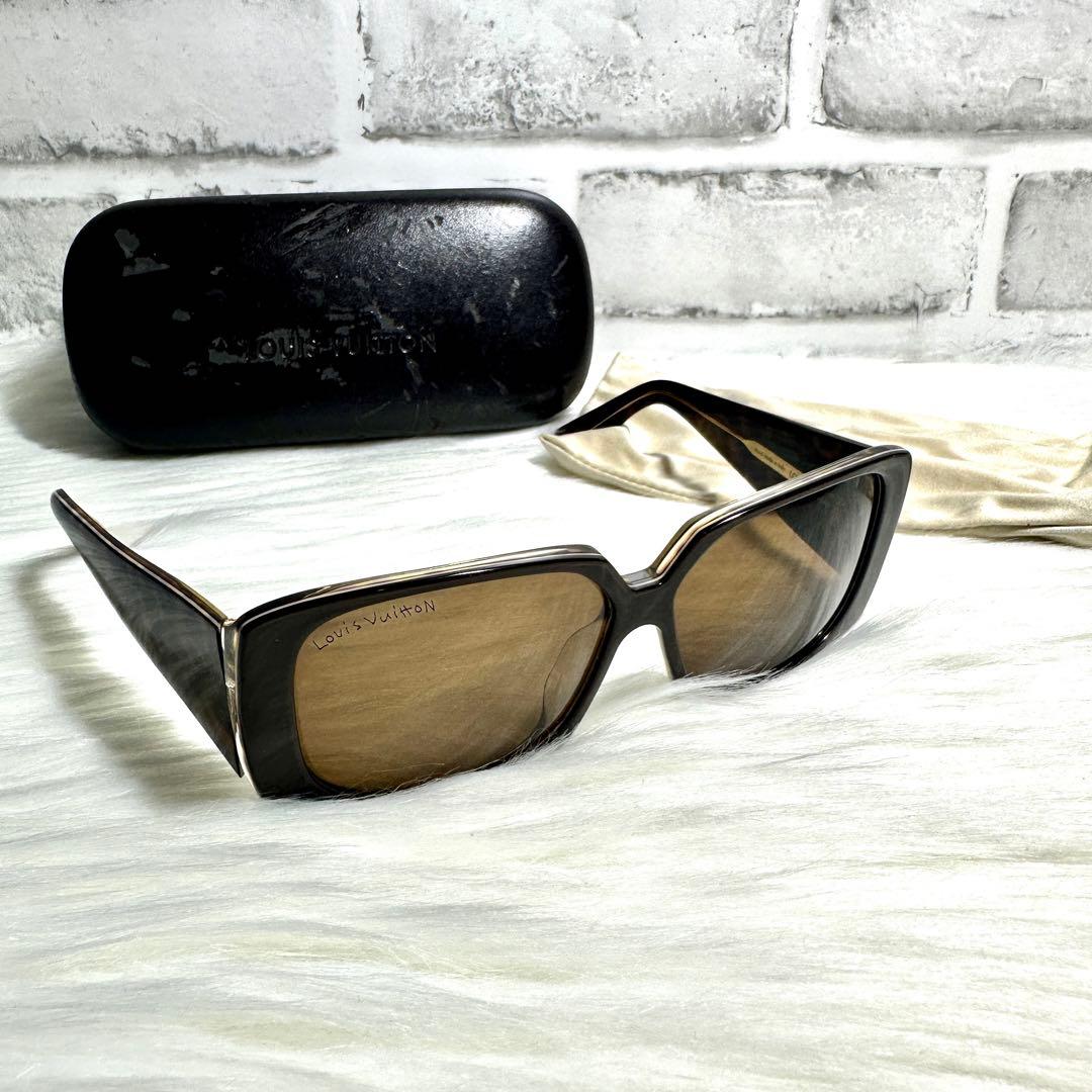 美品 ルイヴィトン サングラス レオパード マルキーズ Z0207E ブラウン