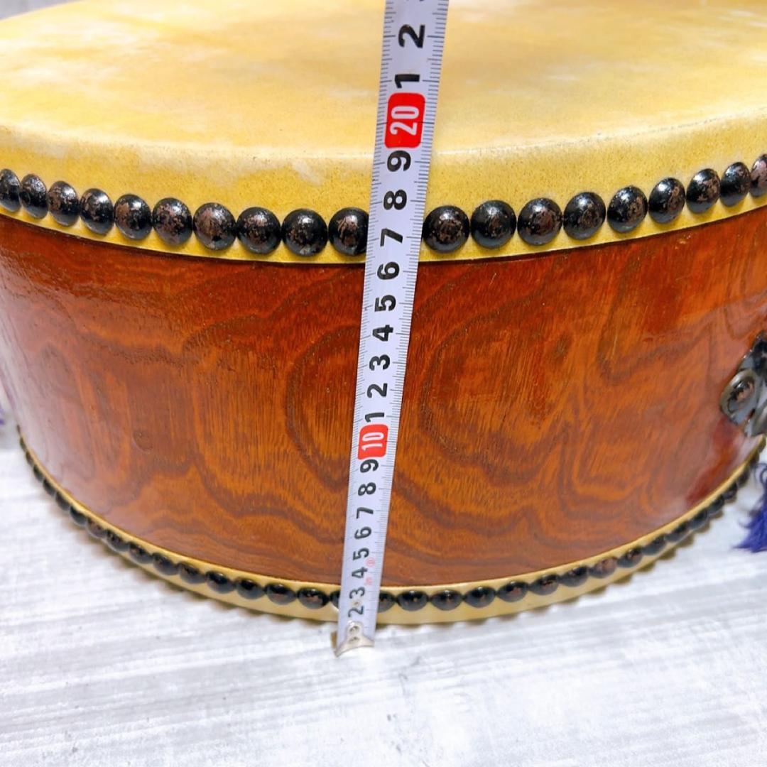 和太鼓 平太鼓 和楽器 民謡　お祭り　39センチ　ケース　バチ　台座