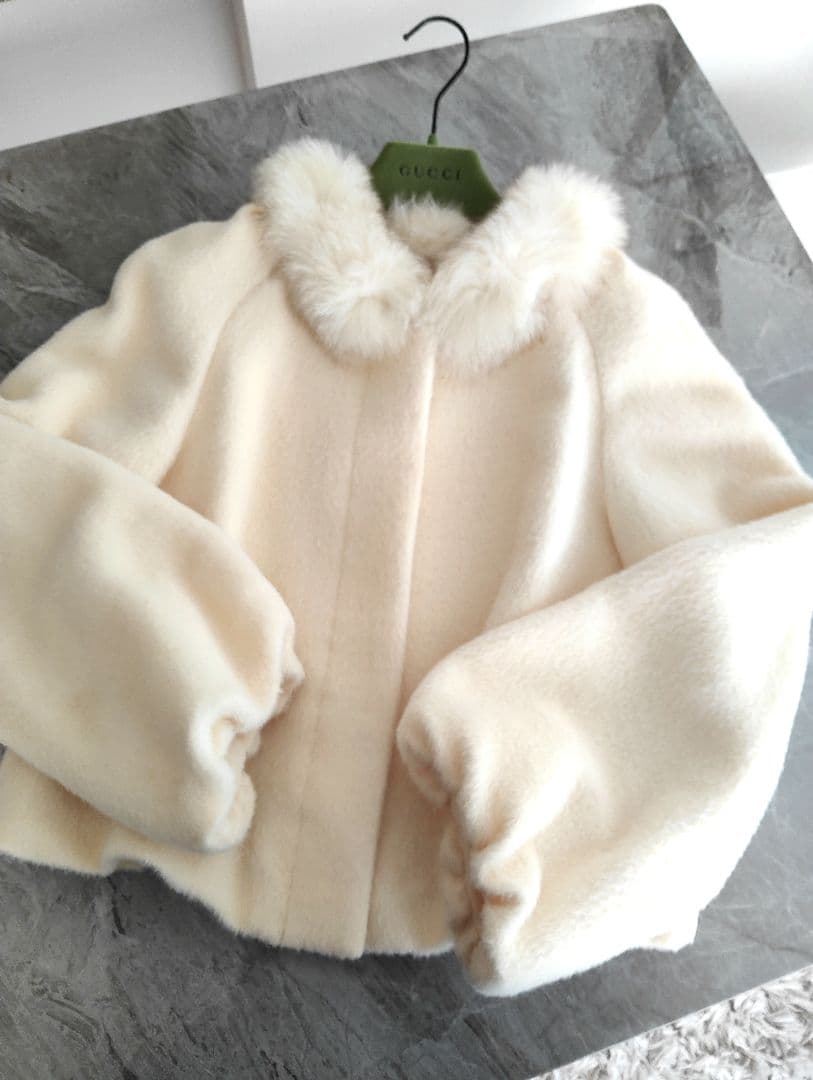 TO BE SHICフォックスファーベルスリーブジャケット☆アルパカ混FOXEY