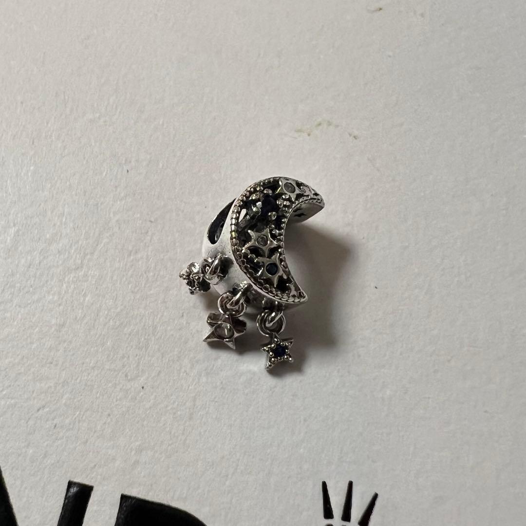 あ　スター＆クレセントムーン　クリップ×2 チャーム