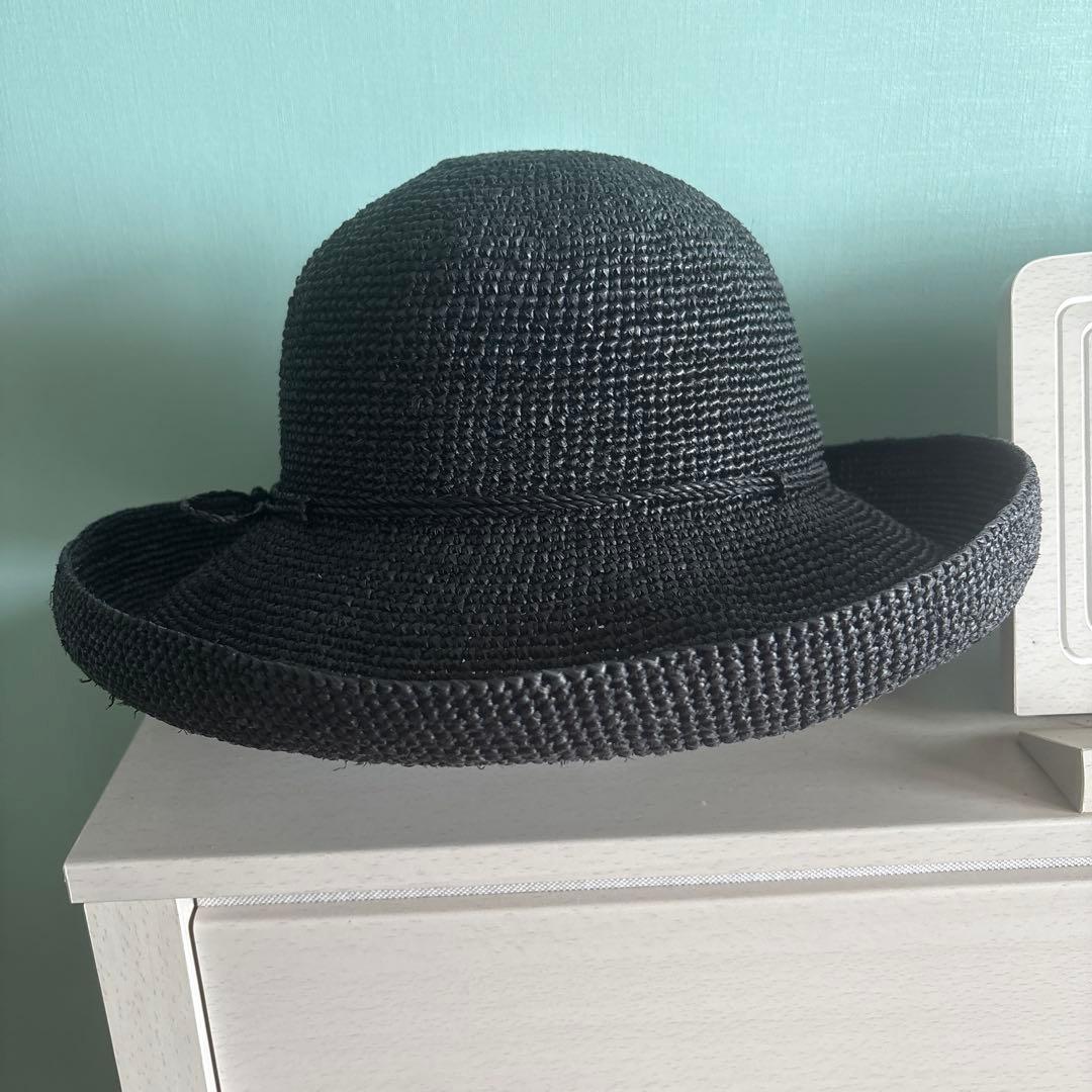 ヘレンカミンスキー　ハット　ラフィア　帽子　 プロバンス12 黒