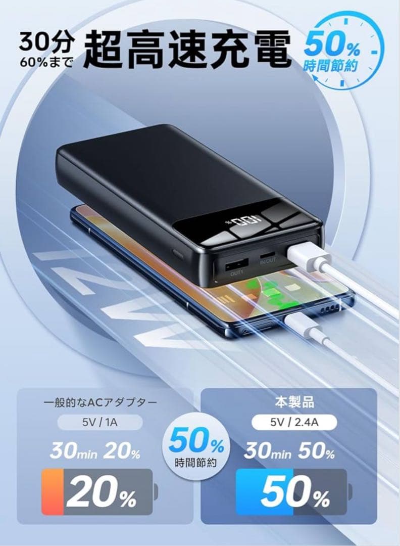 60000mAh モバイルバッテリー 小型 軽量