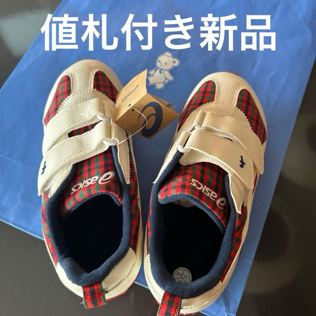 ファミリアアシックスコラボスニーカー レッドチェック