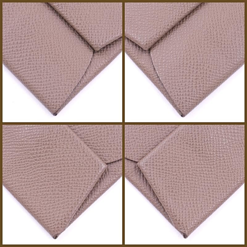 エルメス バスティア ケース レザー U刻印 グレージュ