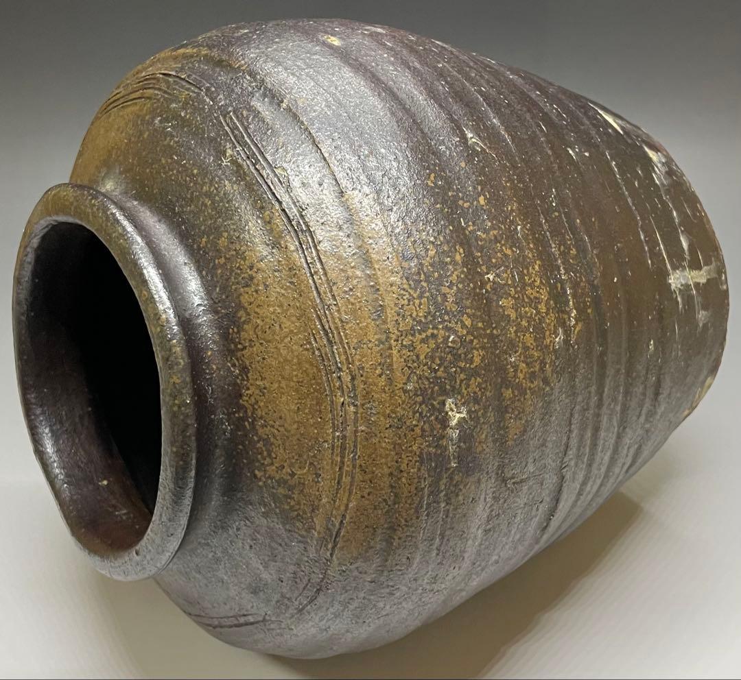 ヨシモ※プロフ必読※　古備前　室町末期　波状文壺　窯印有　w25w