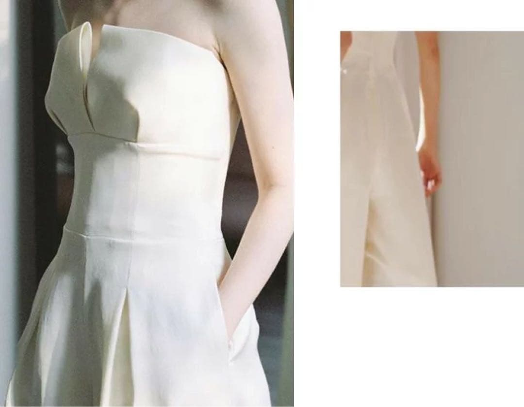 二次会・前撮り　ウェディング　ホワイトパンツドレス　Mサイズ