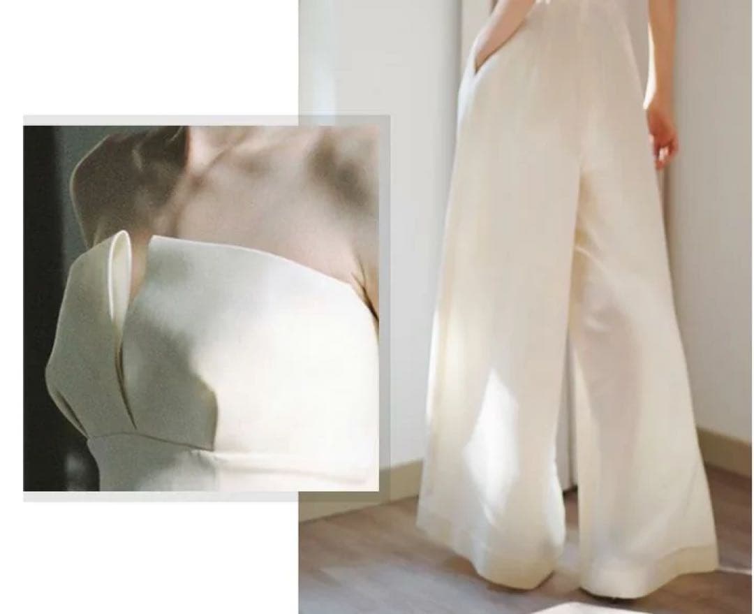 二次会・前撮り　ウェディング　ホワイトパンツドレス　Mサイズ