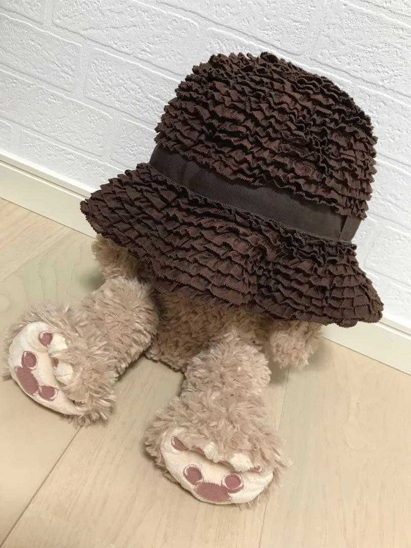 ★美品　ワンダフルワールド　ピコフリル　帽子　こげ茶