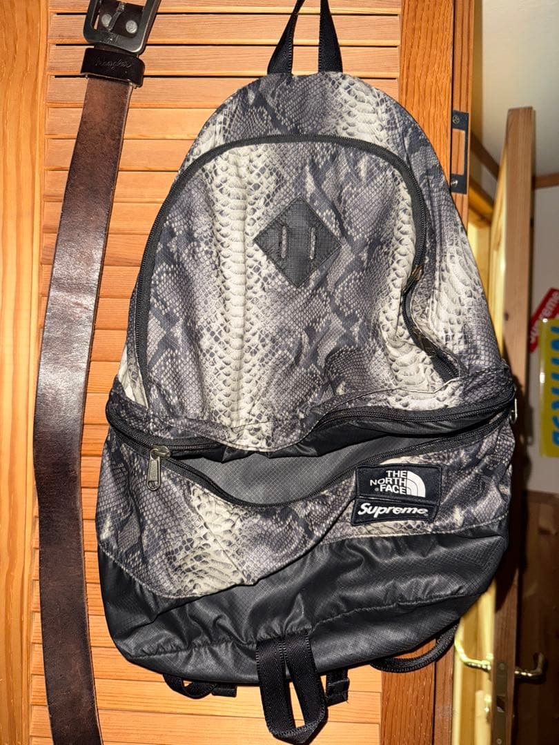 supreme リュック　バック　パイソン柄