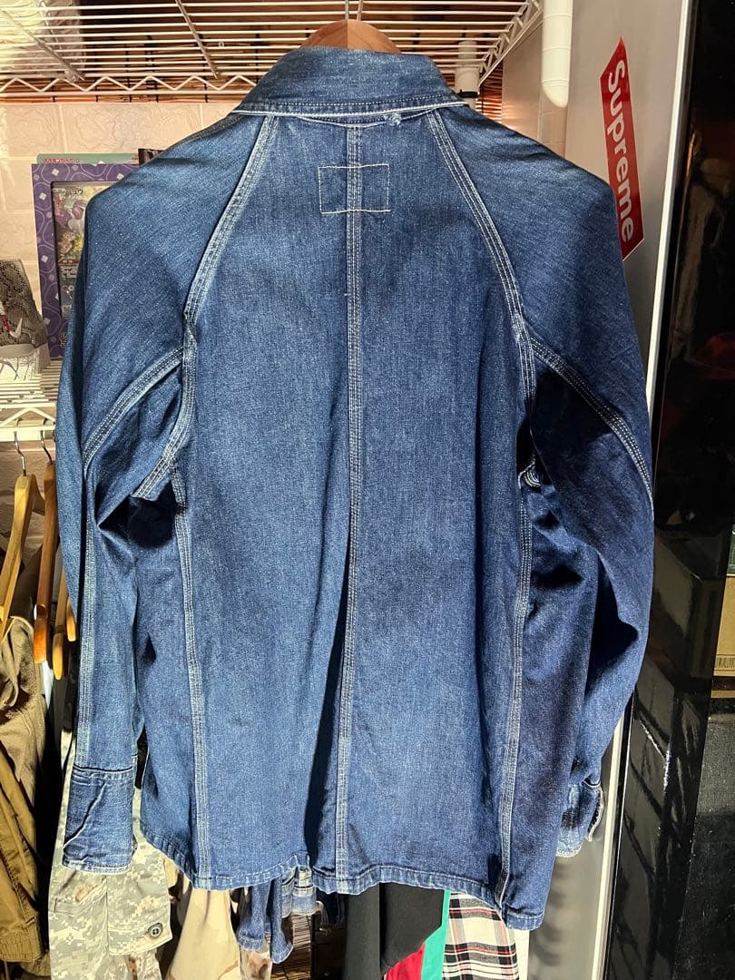 断捨離　カバーオール　デニムシャツ　Ｓ　ヴィンテージ