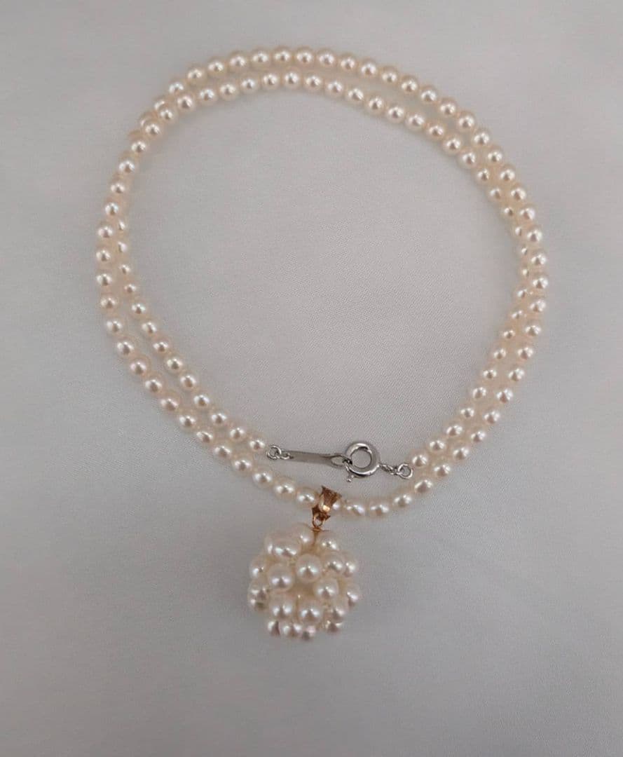 TASAKI　タサキ　シルバー　 K18 パール フラワーモチーフ ネックレス