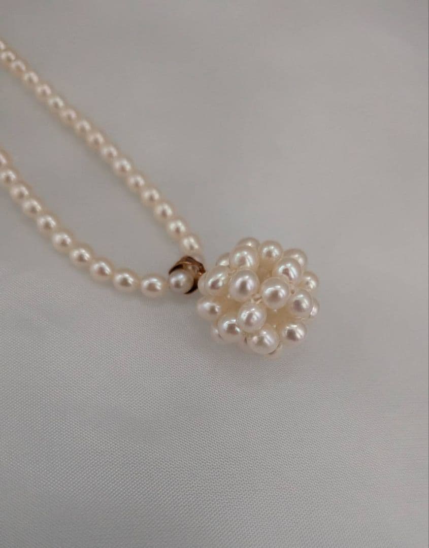 TASAKI　タサキ　シルバー　 K18 パール フラワーモチーフ ネックレス