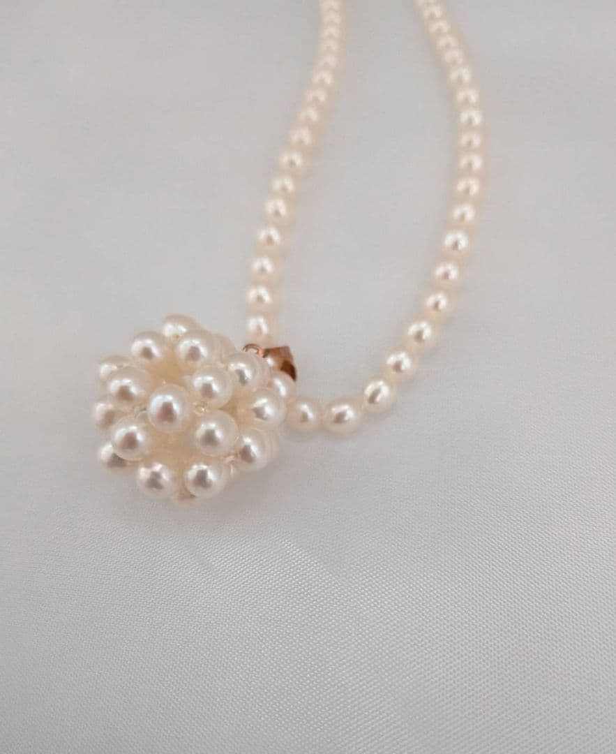 TASAKI　タサキ　シルバー　 K18 パール フラワーモチーフ ネックレス