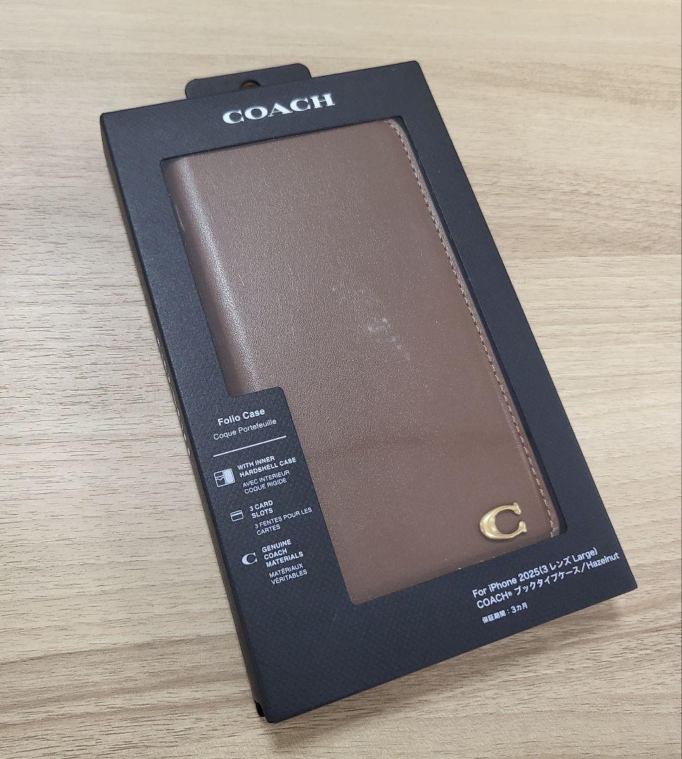 iPhone16ProMax コーチ（R）ブックタイプケース／ヘーゼルナッツ