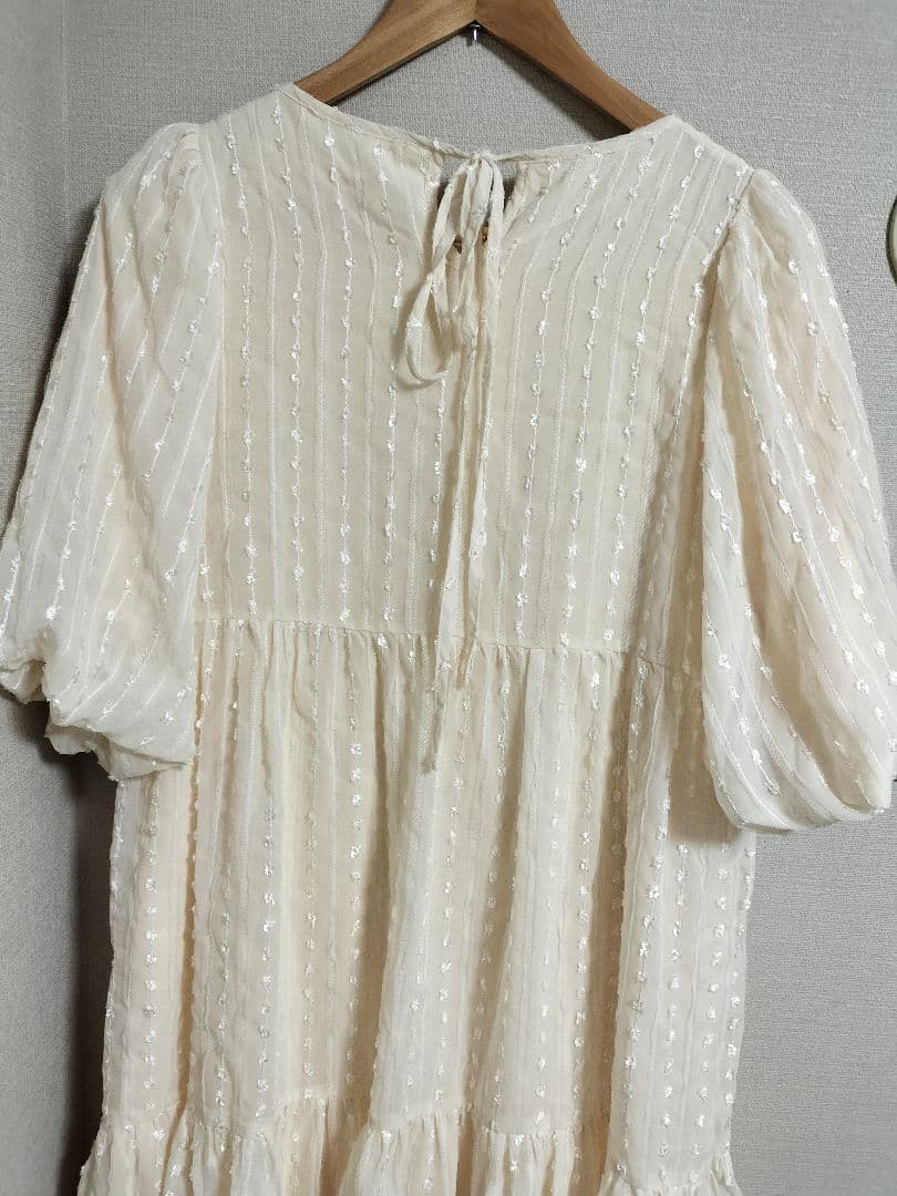 honono バルーンスリーブワンピース　授乳服　マタニティ　ワンピース　L