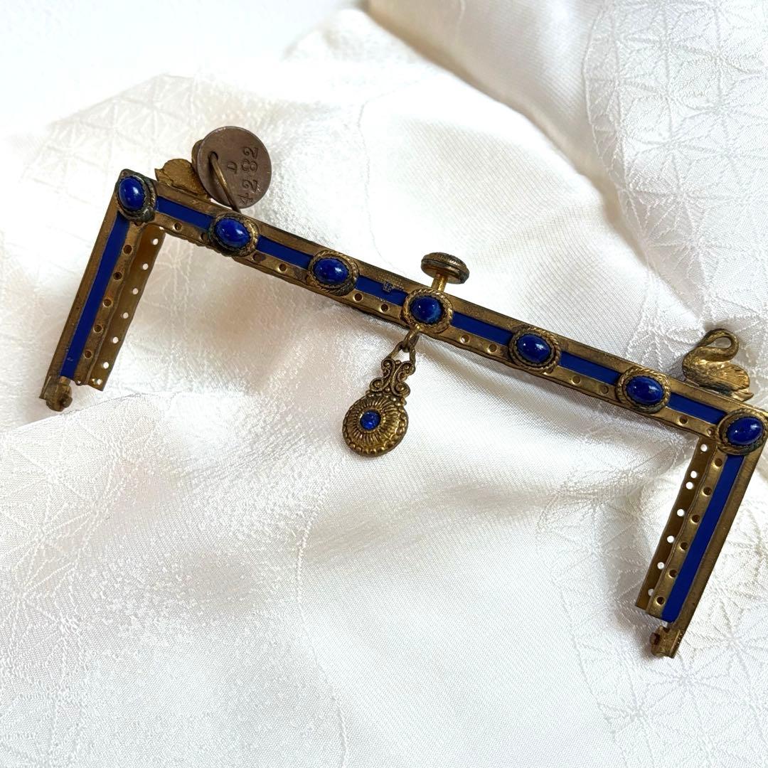 【希少・フランス製】アンティーク 口金金具　プチポアン サンプルタグ付100年前