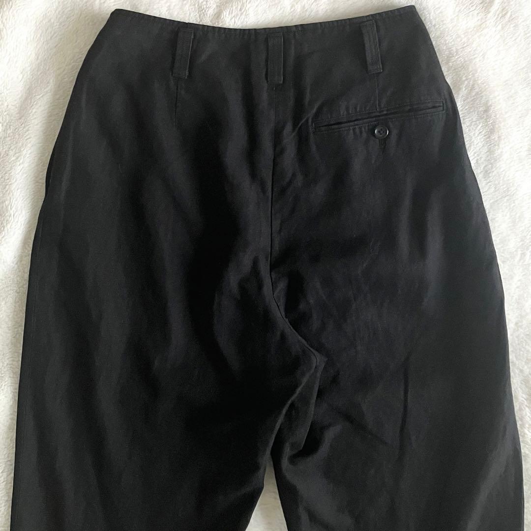 マーガレットハウエル 23SS コットンリネンツイル パンツ 1 ブラック