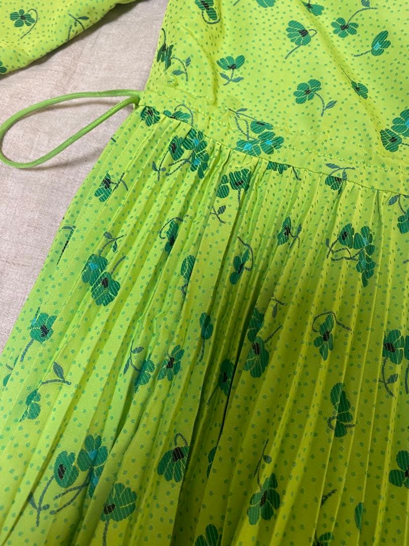 Drawer花柄プリント長袖ロングワンピース