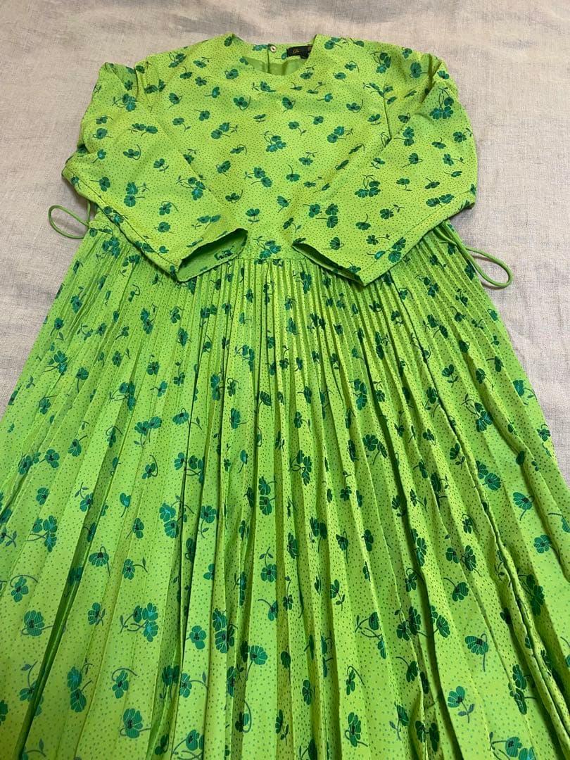 Drawer花柄プリント長袖ロングワンピース