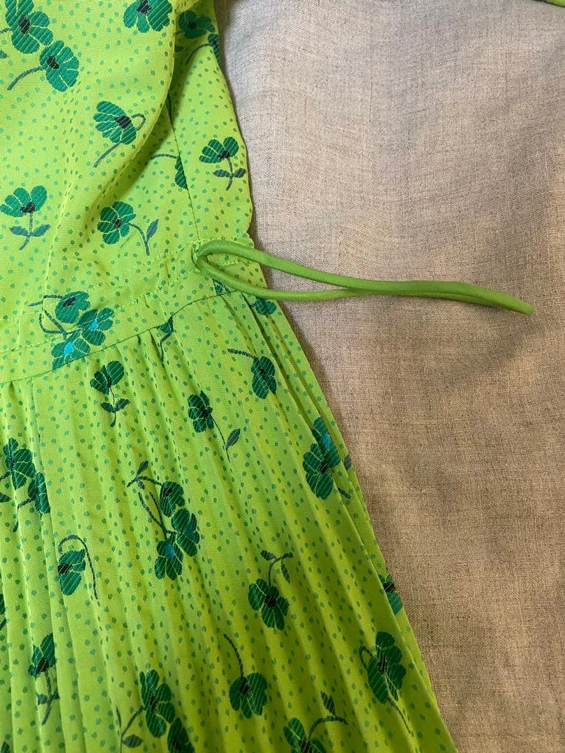 Drawer花柄プリント長袖ロングワンピース