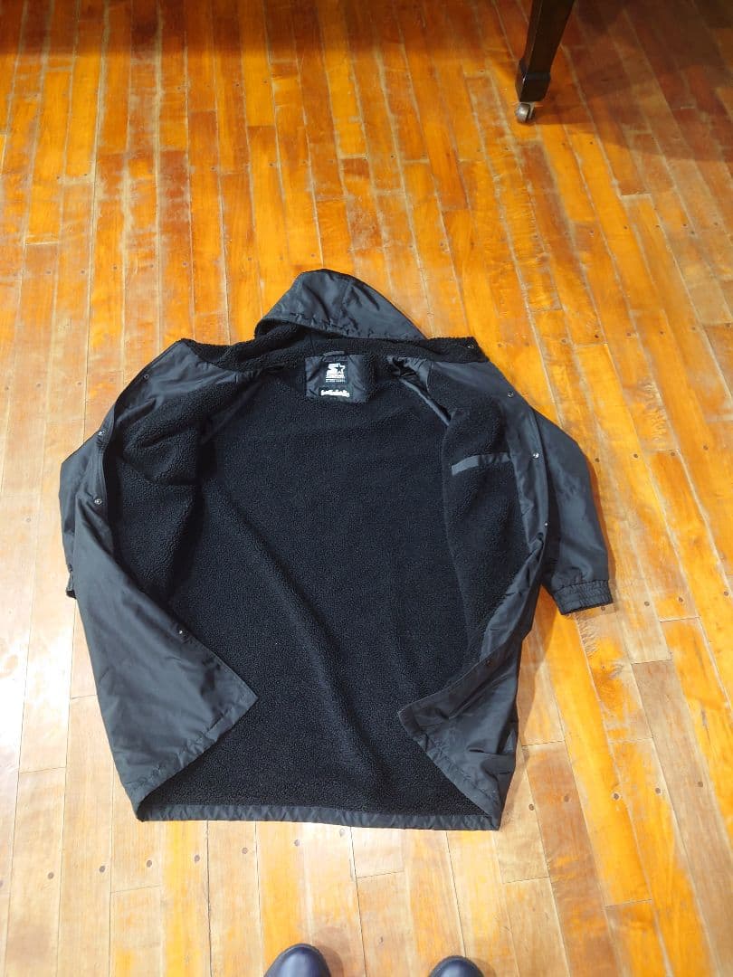 BALLAHOLIC フリース内側 ロングコート 黒