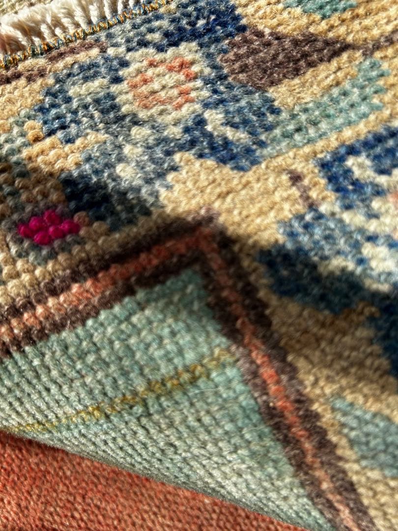 124×80 ミフラーブ　トルコ　ヴィンテージラグ　トルコラグ　ペールカラー