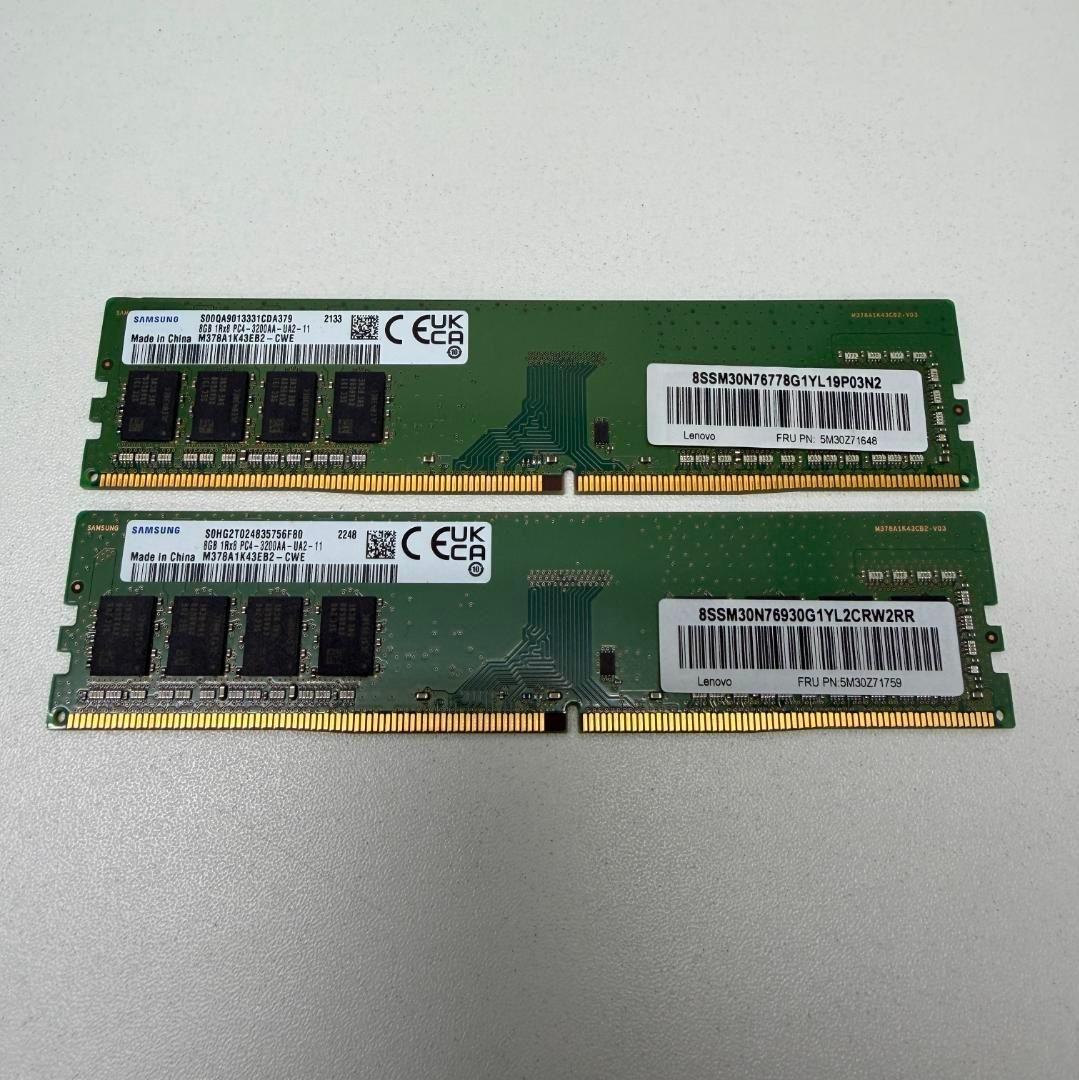DDR4-3200 M378A1K43EB2-CWE 8GBメモリ2枚