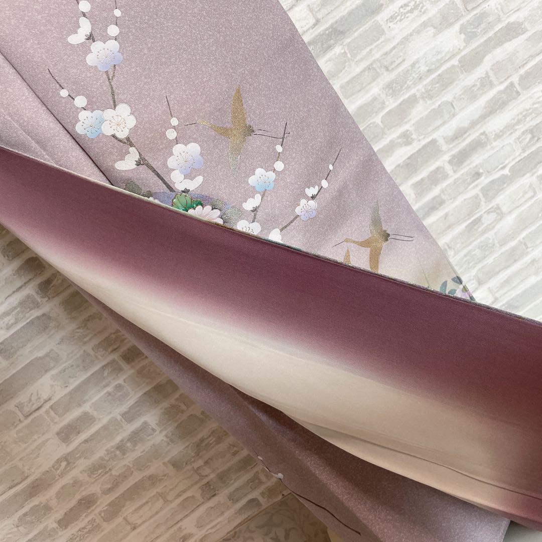 訪問着　フルセット　鶴　飛び立つ鶴　金彩加工　螺鈿加工　入学式　卒業式　Q5