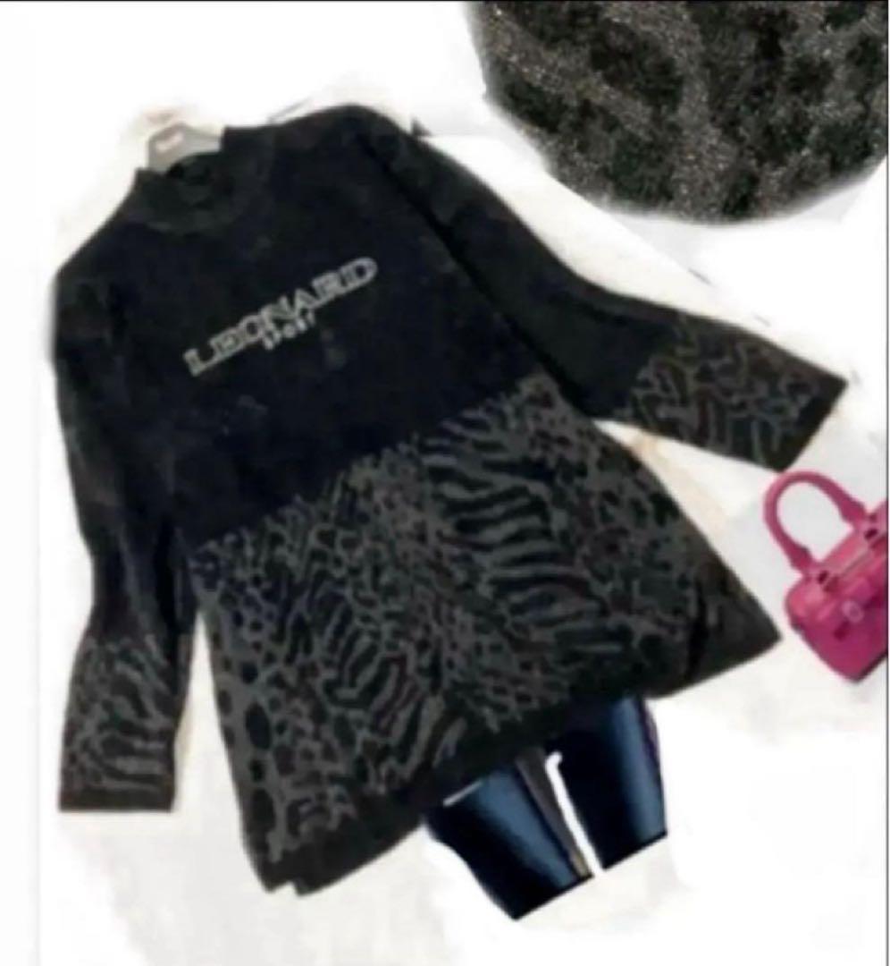 そ*ん様 美品　LEONARD レオナール　ベロア調　チュニック　厚手　L XL