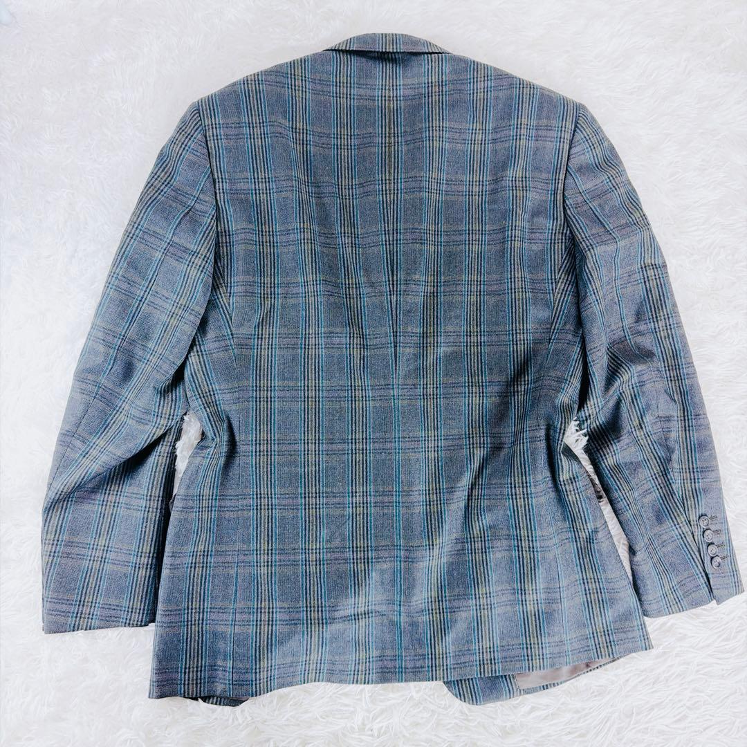 現行 極美品 dunhill カシミヤ混 テーラード ジャケット チェック XL