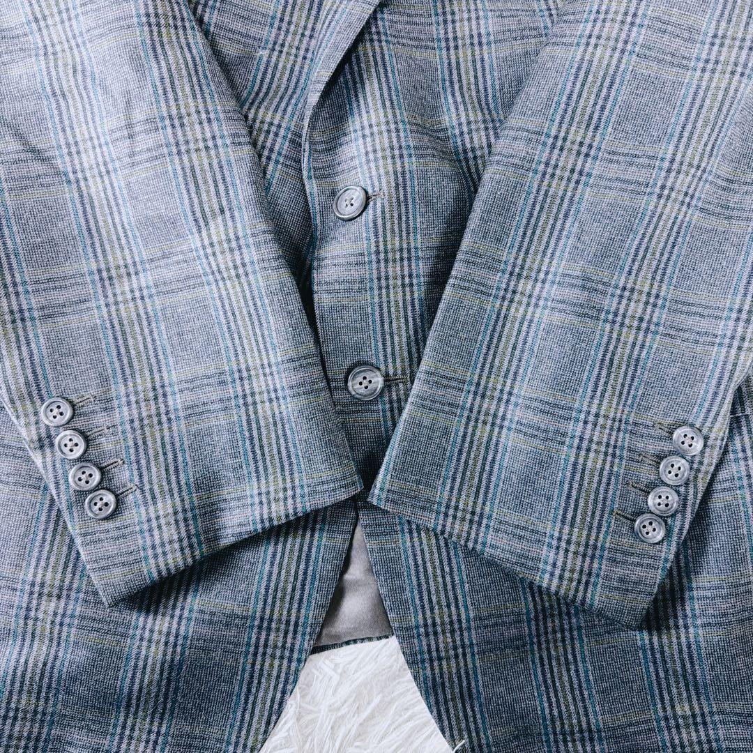 現行 極美品 dunhill カシミヤ混 テーラード ジャケット チェック XL