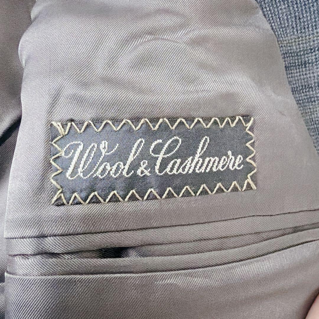 現行 極美品 dunhill カシミヤ混 テーラード ジャケット チェック XL