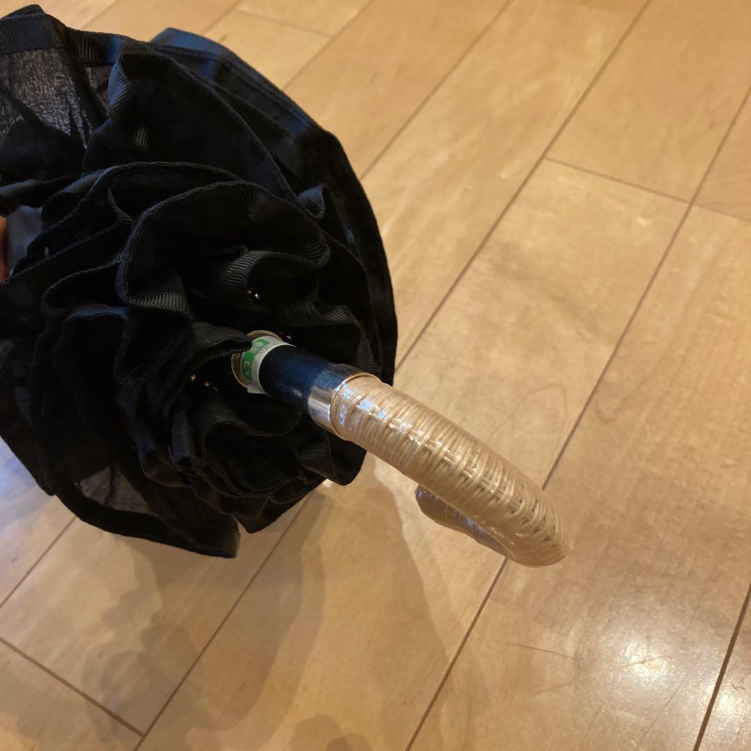 ビューランス　日傘　コットンフリル　ブラック