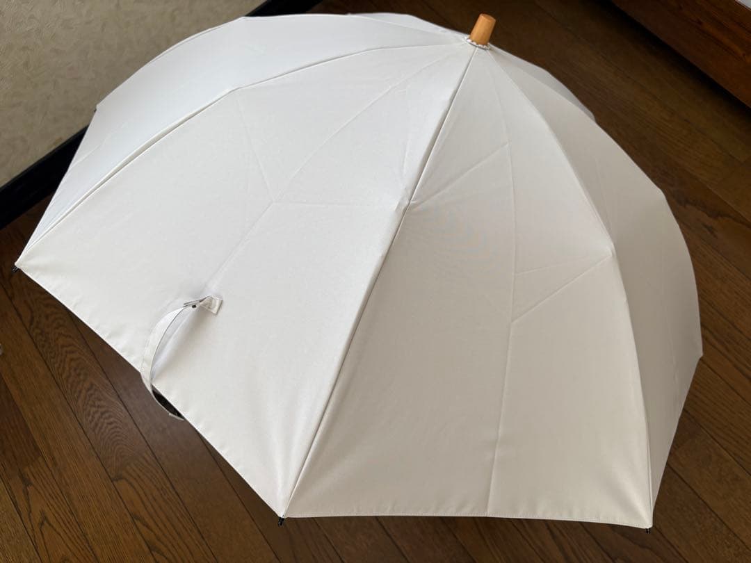 サンバリア100　2段折日傘　無地ホワイト