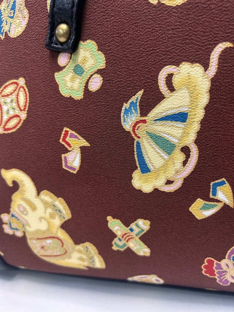 新品未使用品　岡重 吉祥文様 和装バッグ 岡重 OKAJIMA 茶