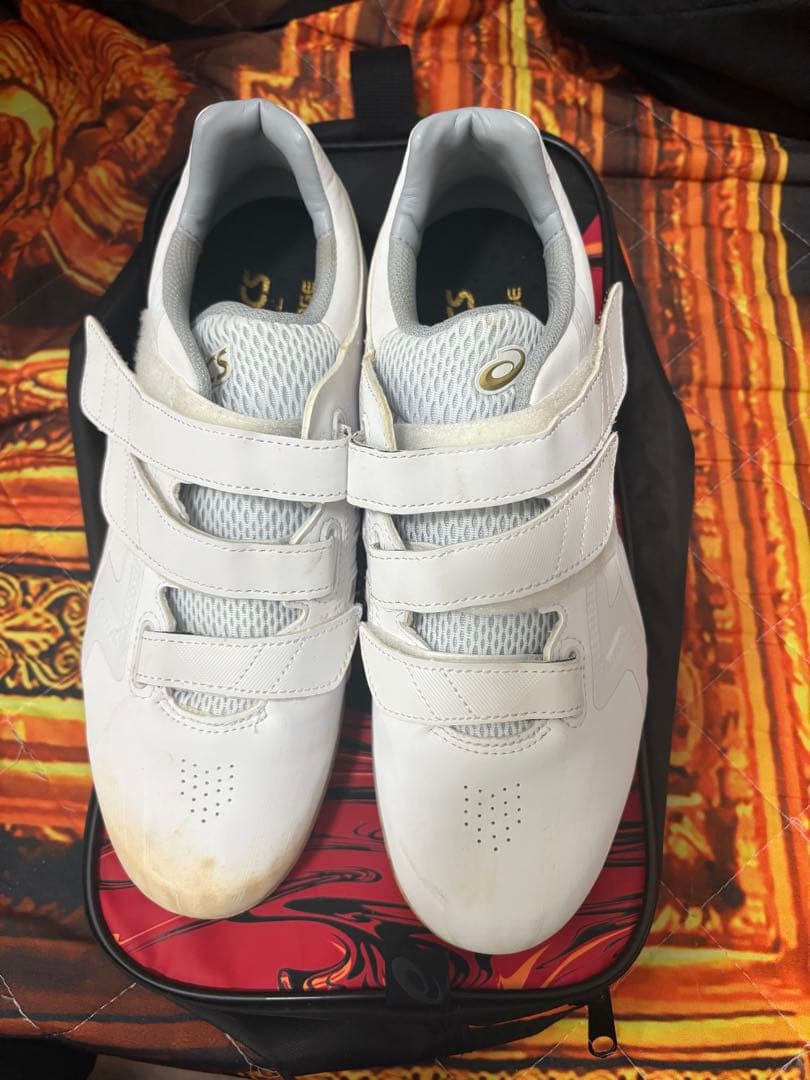 ASICS 野球スパイク 金具 白 高校野球対応 ゴールドステージ 25.5cm